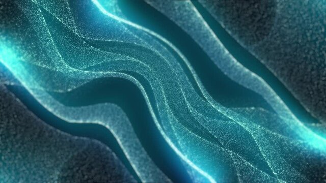 Blue motion background with shiny waves in the curtain style.