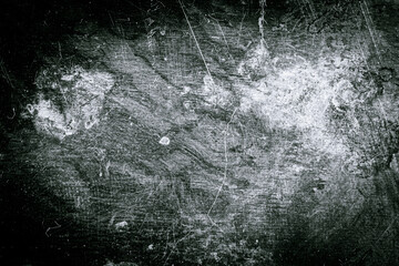 Scratched dirty dusty copper plate texture, black and white image.