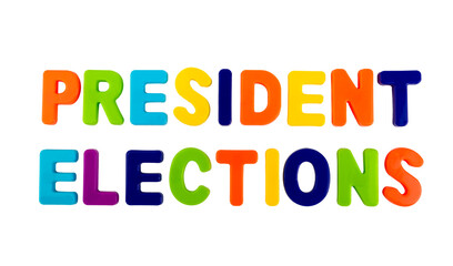Text PRESIDENT ELECTIONS on a white background