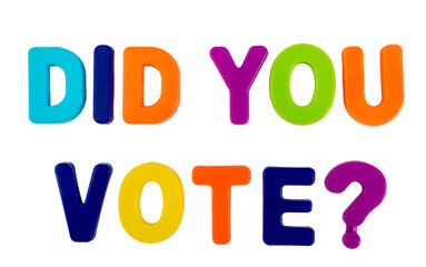 Text DID YOU VOTE? on a white background