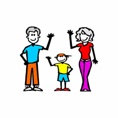 cartoon of a family vector illustration