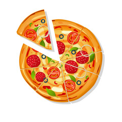 Sliced pizza cartoon