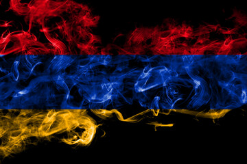 Armenia, Armenian smoke flag isolated on black background