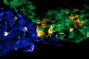 Australia, Australian, Christmas Island smoke flag isolated on black background