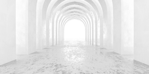 white abstract church arch gothic modern architecture 3d rendering illustration background