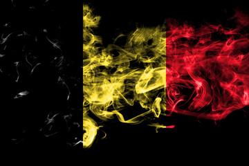Belgium, Belgian smoke flag isolated on black background