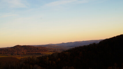 sunset in the mountains
