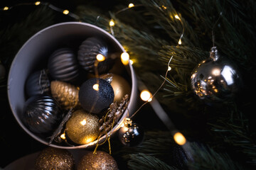 Christmas holiday background. Christmas toy.