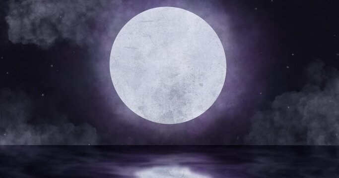 Animation of moon in night sky