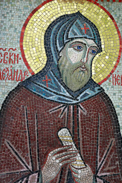 Mosaic icon of St. Alexander Nevsky