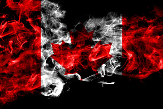 Canada, Canadian smoke flag isolated on black background