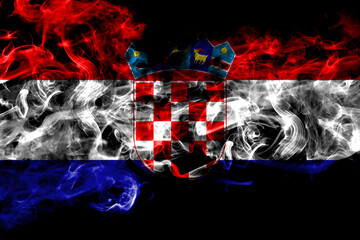 Croatia, Croatian smoke flag isolated on black background