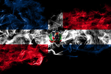 Dominican Republic smoke flag isolated on black background