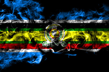 East African Community smoke flag isolated on black background