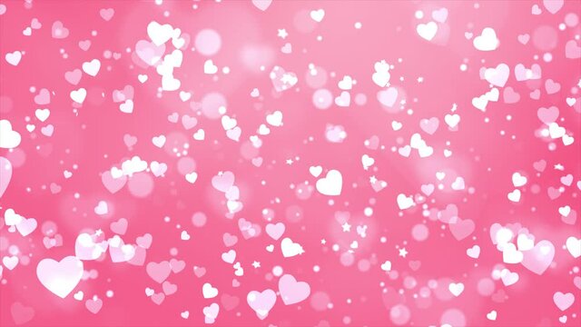 Heart background with heart particle light filling looped for valentine , wedding or love in Pink theme. birthday, anniversary, celebration, Holiday, new year, Party, event celebrations, Invitation