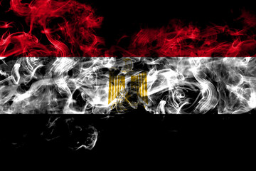 Egypt, Egyptian smoke flag isolated on black background