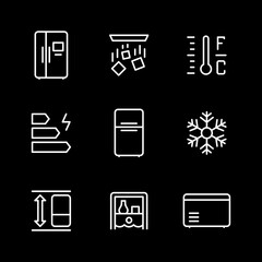 Set line icons of fridge