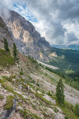View at dolomites alps hiking area