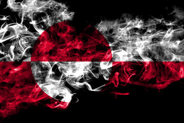 Greenland, Denmark, Danish smoke flag isolated on black background