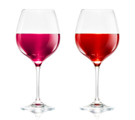 A glass of red wine. isolated on white background.