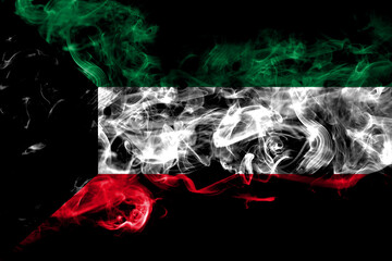 Kuwait, Kuwaiti smoke flag isolated on black background