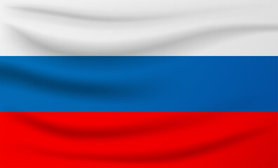 Russia Flag Vector Closeup Illustration