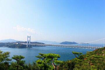 鷲羽山から望む瀬戸大橋