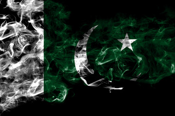 Pakistan, Pakistani smoke flag isolated on black background