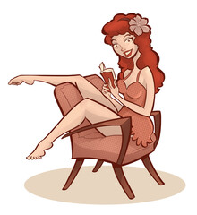 woman sitting on a chair