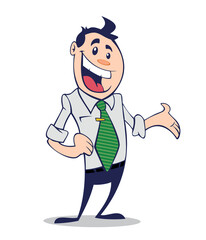cartoon character of businessman