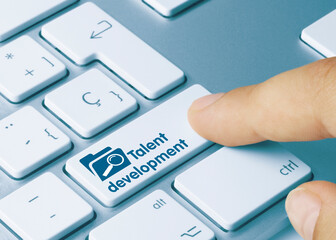 Talent development - Inscription on Blue Keyboard Key.