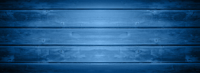 Naklejka premium Dark trendy classic blue wooden vintage texture as background