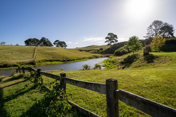 Fototapeta premium Green field farm