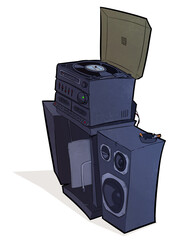 mini system sound retro