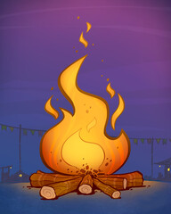 illustration of a fire