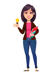 Beautiful businesswoman cartoon character