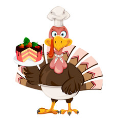 Funny cartoon character Thanksgiving Turkey bird