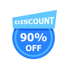 Sale discount icon with white background. Special offer price signs, Discount 90% OFF