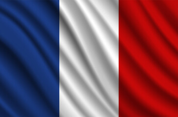 France Flag Vector Closeup Illustration	