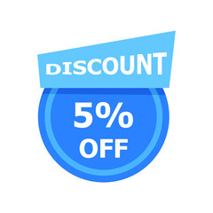 Sale discount icon with white background. Special offer price signs, Discount 5% OFF
