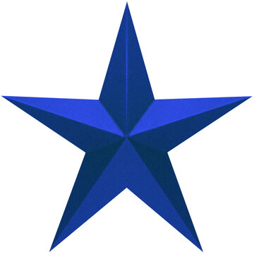 3d blue star