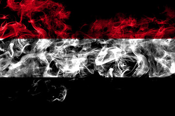 Yemen, Yemeni smoke flag isolated on black background