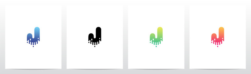 Obraz premium Melted Dripping Letter Logo Design J