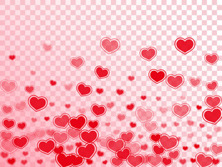 Minimal scattered hearts flying valentine background. Creative February 14 