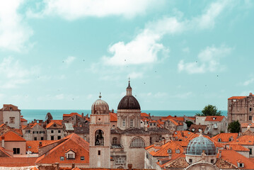 Fototapeta na wymiar View of Dubrovnik old city from the top
