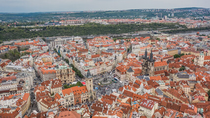 Aerial view of Prague