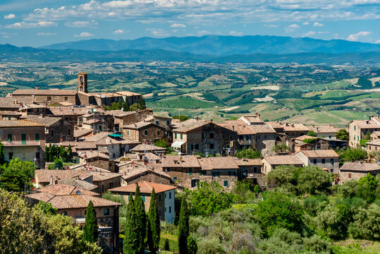 Panorama Of The Val Dorcia In The Town Of Montalcino