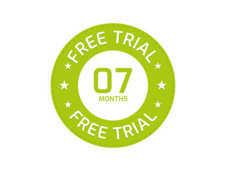 07 Months Free Trial stamp, 7 Months Free trial badges
