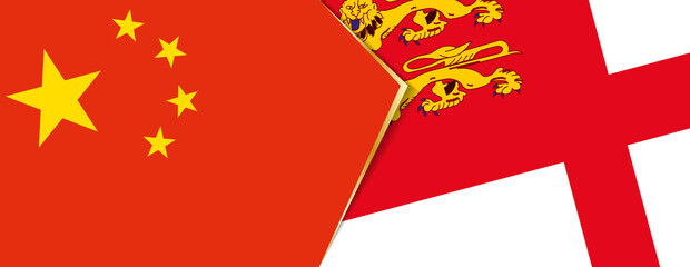 China and Sark flags, two vector flags.
