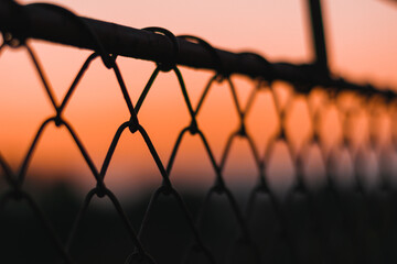 fence at the sunset